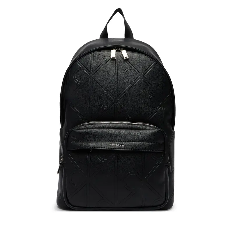 Zaino Calvin Klein Emblem Aop Emboss Round Backpack LV04D3398G Nero