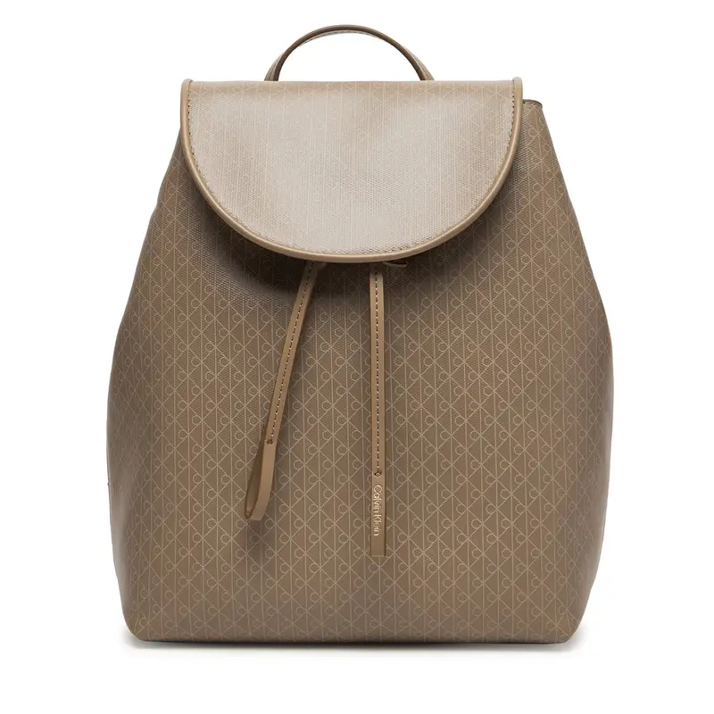 Zaino Calvin Klein Emblem Aop Flap Backpack LV04F3271G Beige