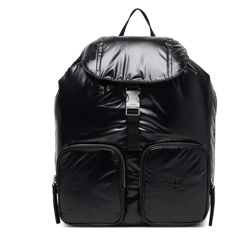 Zaino Calvin Klein Pocket Nylon Flap Backpack LV04F3406G Nero