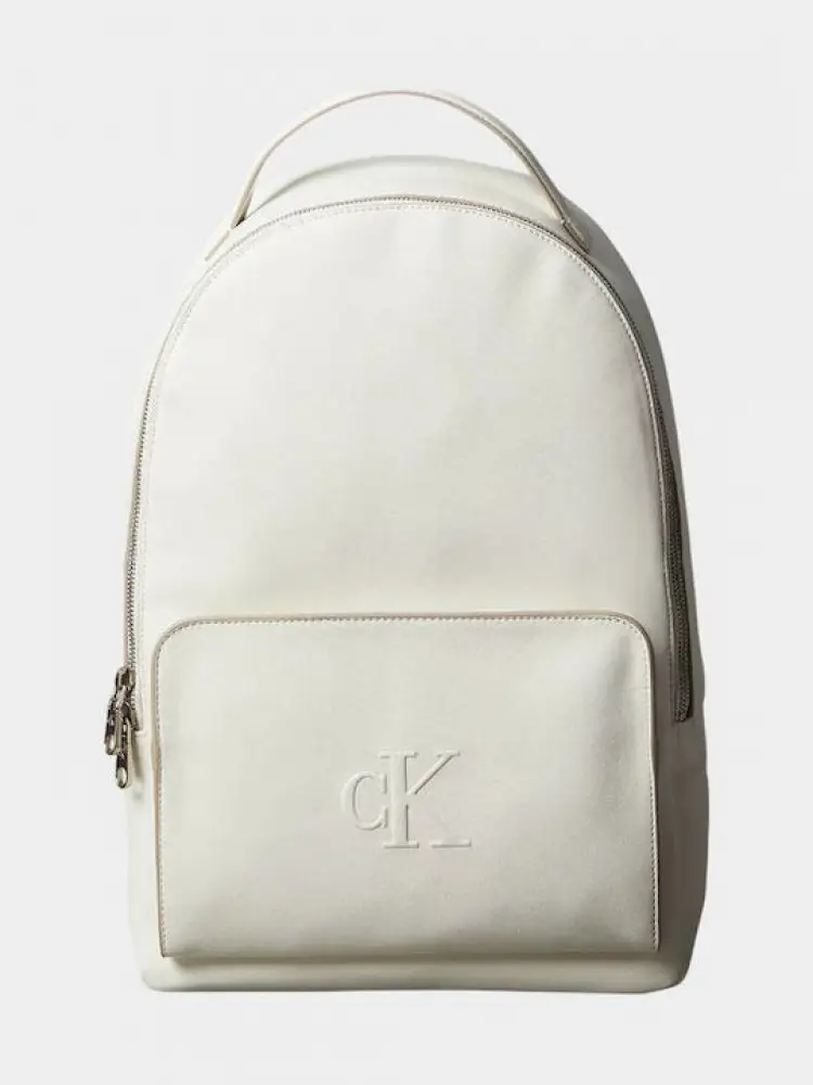 zaino crema donna in ecopelle logo sul davanti