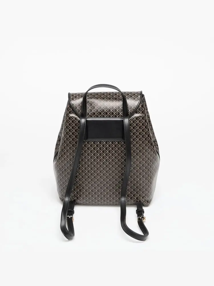 zaino nero donna logo all over miniatura 2
