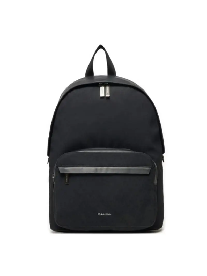 Calvin Klein zaino nero uomo in similpelle e tessuto mini logo sul fondo