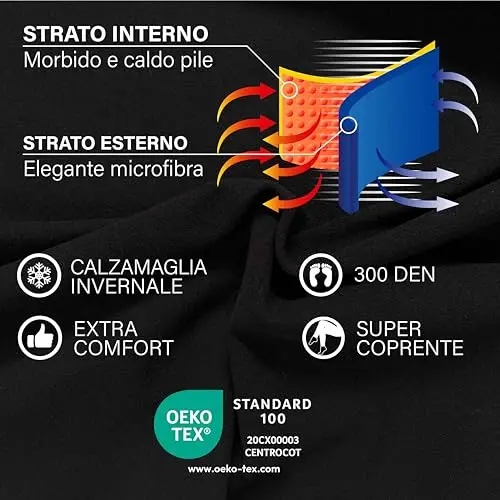 Calzamaglia Termica Uomo in Pile Toronto - Pantaloni Elasticizzati, Sottotuta Moto, Leggins da Lavoro, Collant miniatura 3