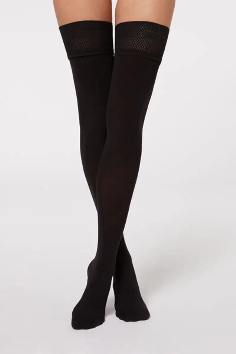 Calzedonia Autoreggenti 50 Denari Soft Touch Donna Nero Taglia 3/4