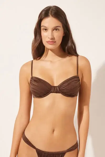 Balconcino Costume Shiny Satin Donna Marrone