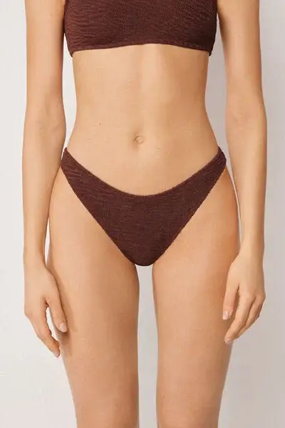 Brasiliana Costume Crinkle Waves Donna Marrone