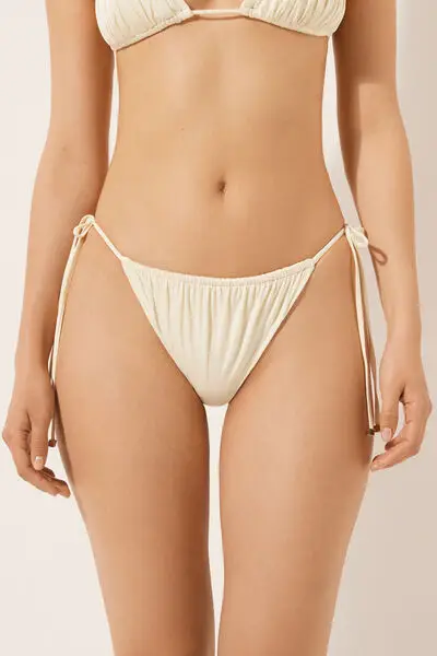 Brasiliana Lacci Costume Shiny Satin Donna Avorio