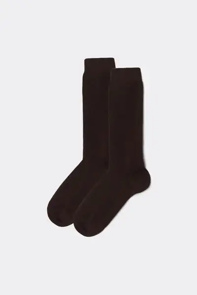 Calze Lunghe da Bambino in Cotone Unisex Marrone