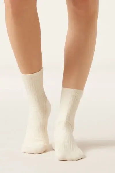 Calzini a Coste Donna Naturale