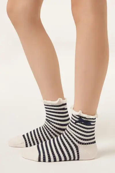 Calzini a Righe Bambina Unisex Nero