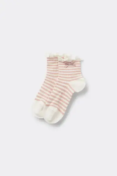 Calzini a Righe Bambina Unisex Rosa