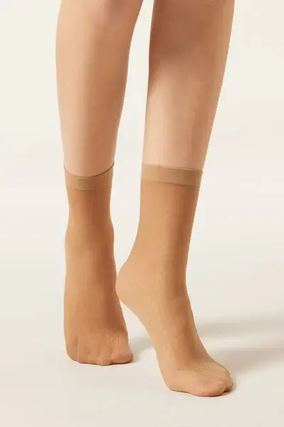 Calzini a Rombi Verticali Donna Naturale