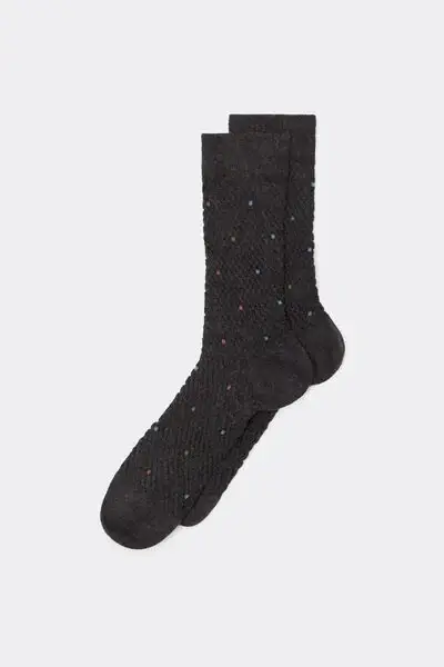 Calzini Cashmere in Fantasia Uomo Uomo Grigio