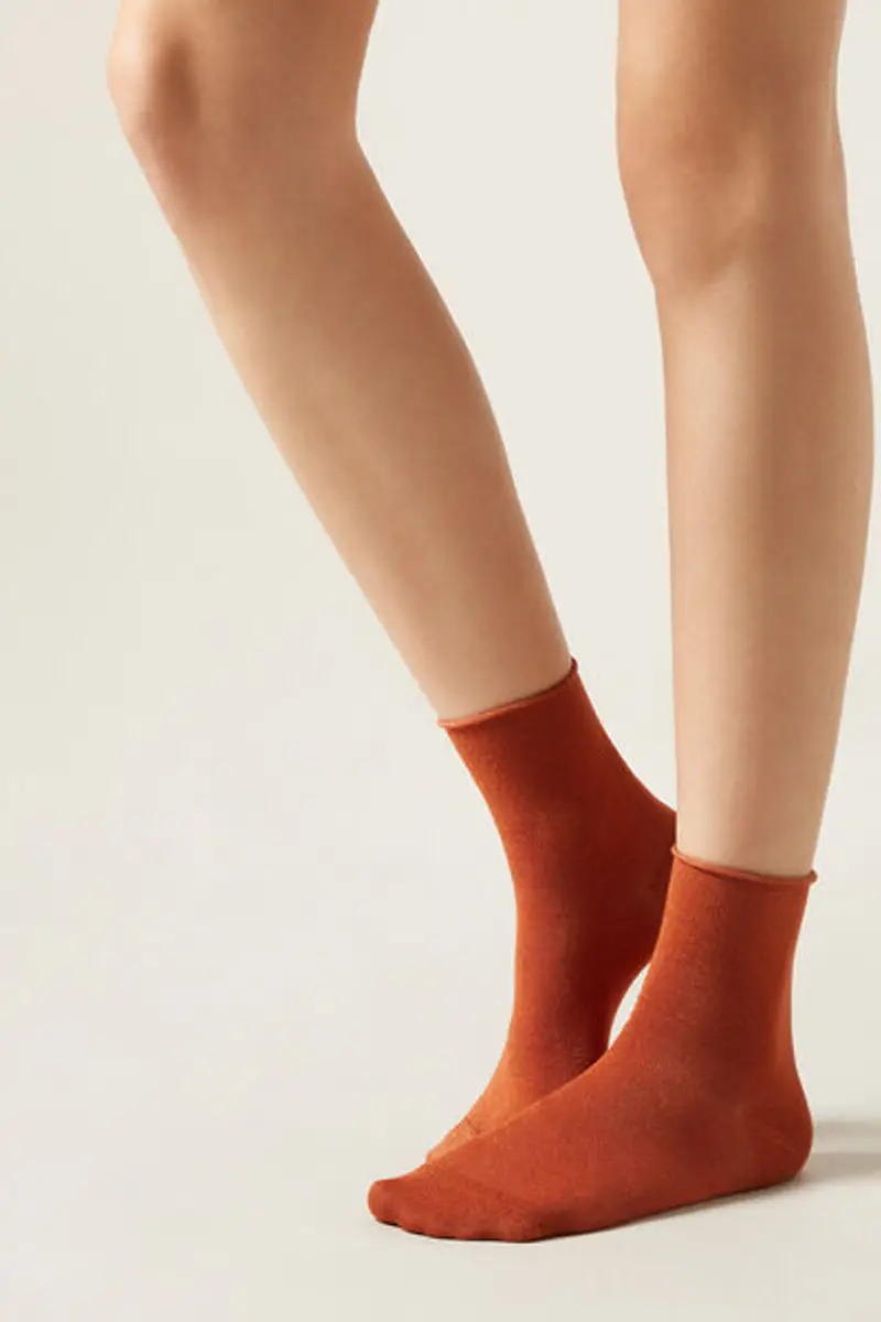 Calzedonia Calzini con Brillantini Donna Arancione Taglia Taglia Unica