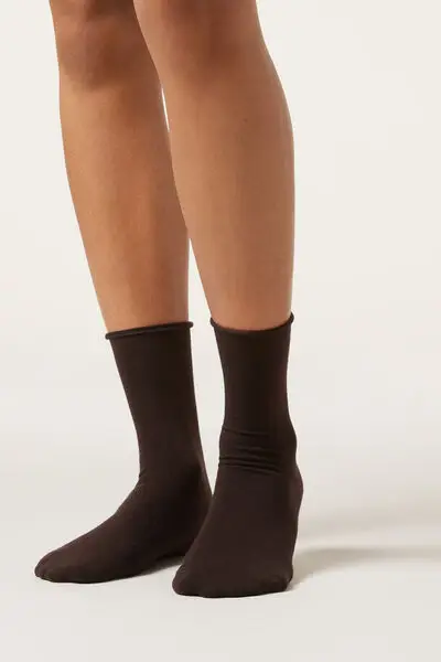 Calzini con Cashmere Donna Marrone