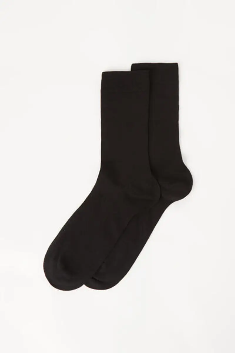 Calzedonia Calzini Corti in Cotone Rasato Uomo Nero Taglia 42-43