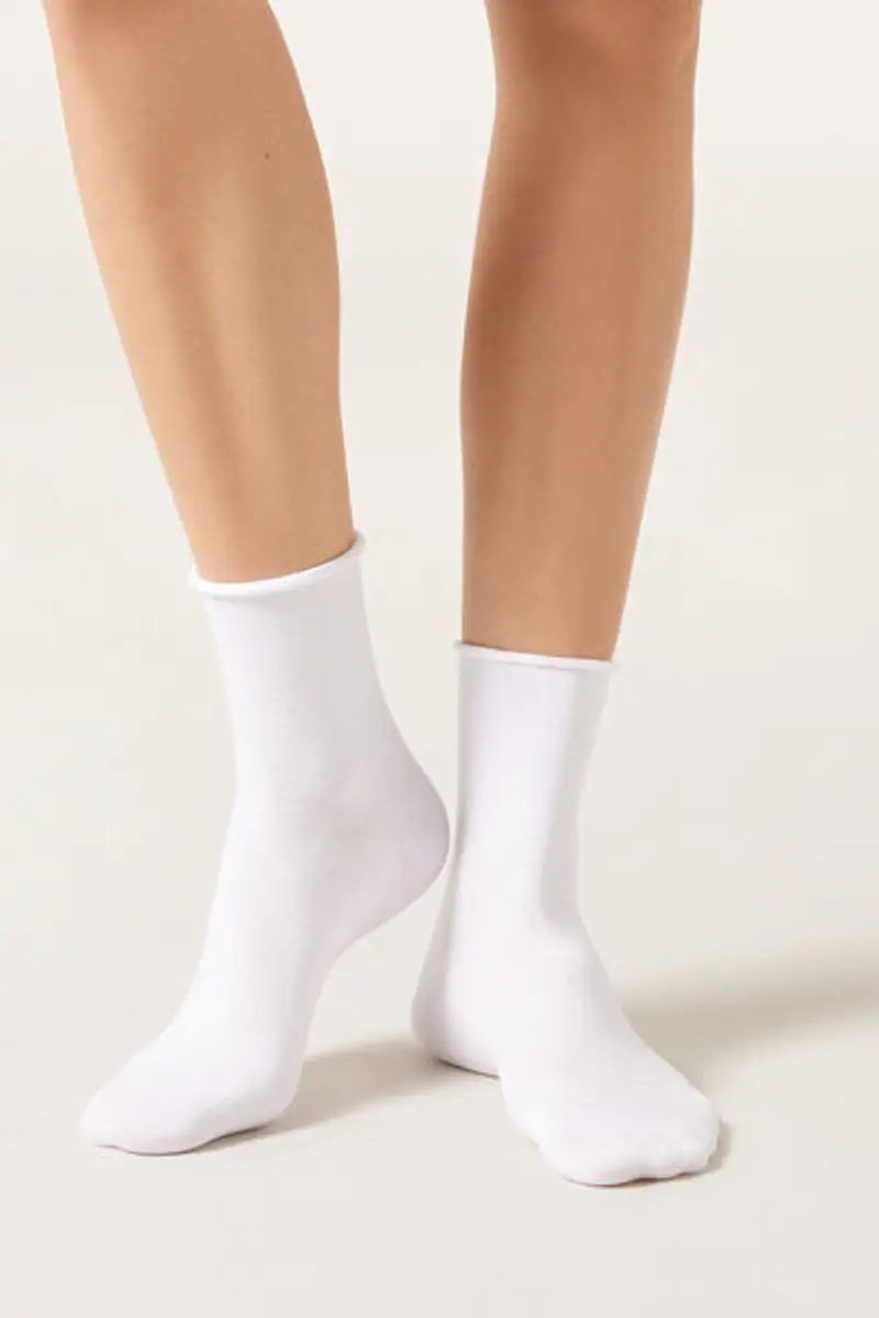 Calzedonia Calzini Corti in Cotone Senza Elastico Donna Taglia 36-38