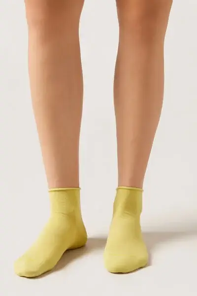 Calzini Corti Senza Elastico in Cotone Donna Verde