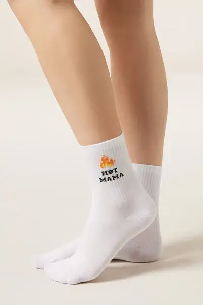 Calzini Hot Mama Donna Bianco