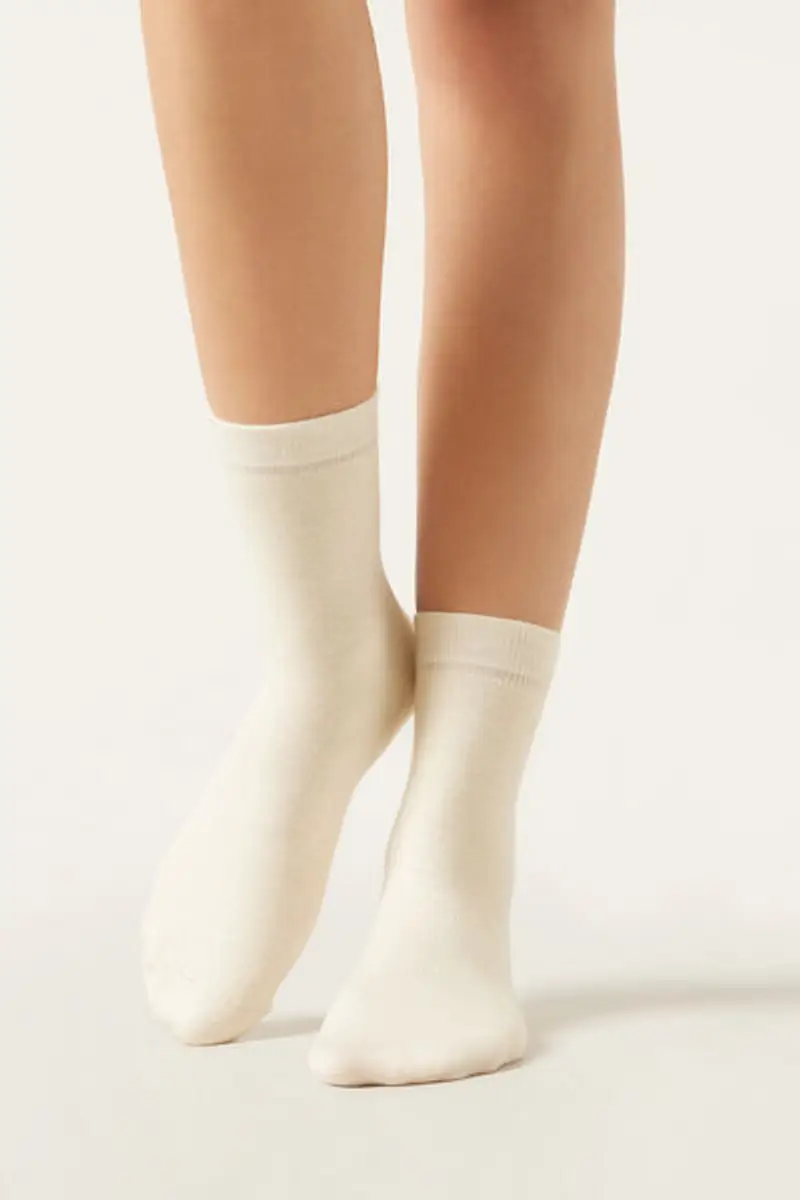 Calzedonia Calzini in Lana e Cotone Donna Naturale Taglia TAGLIA UNICA