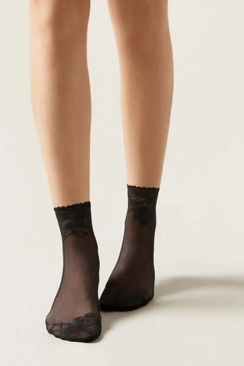 Calzini in Pizzo Floreali Donna