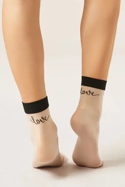 Calzini Velati Love Donna Nero