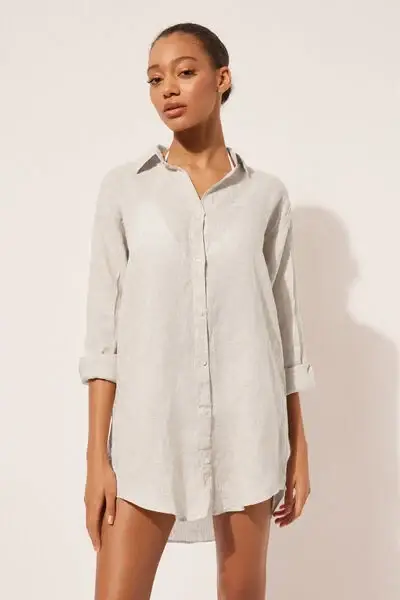 Camicia in Lino Donna Naturale