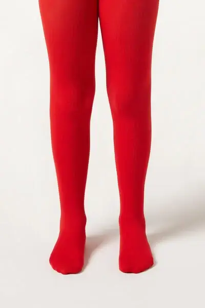 Collant 50 Denari Morbidi Bambina Bambina Rosso