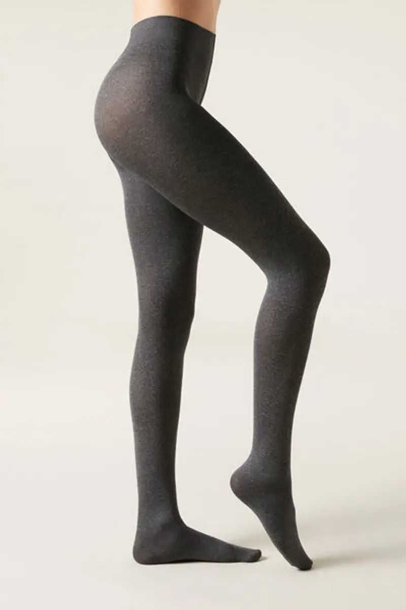Calzedonia Collant Comfort Totale 100 Denari Soft Touch Donna Grigio Scuro Taglia 1/2
