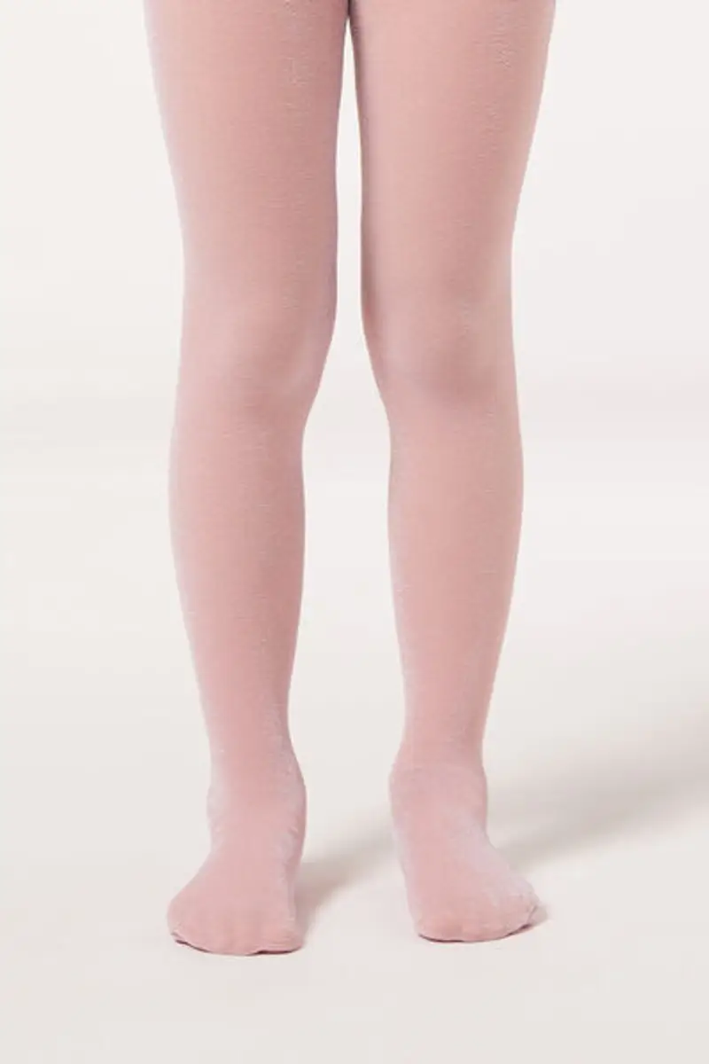 Calzedonia Collant Coprente 70 Denari Glitter da Bambina Bambina Rosa Taglia 10-13 ANNI