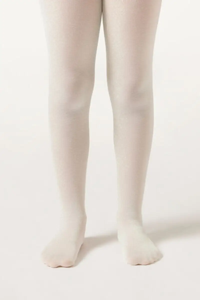 Calzedonia Collant Coprente 70 Denari Glitter da Bambina Bambina Taglia 6-8 ANNI