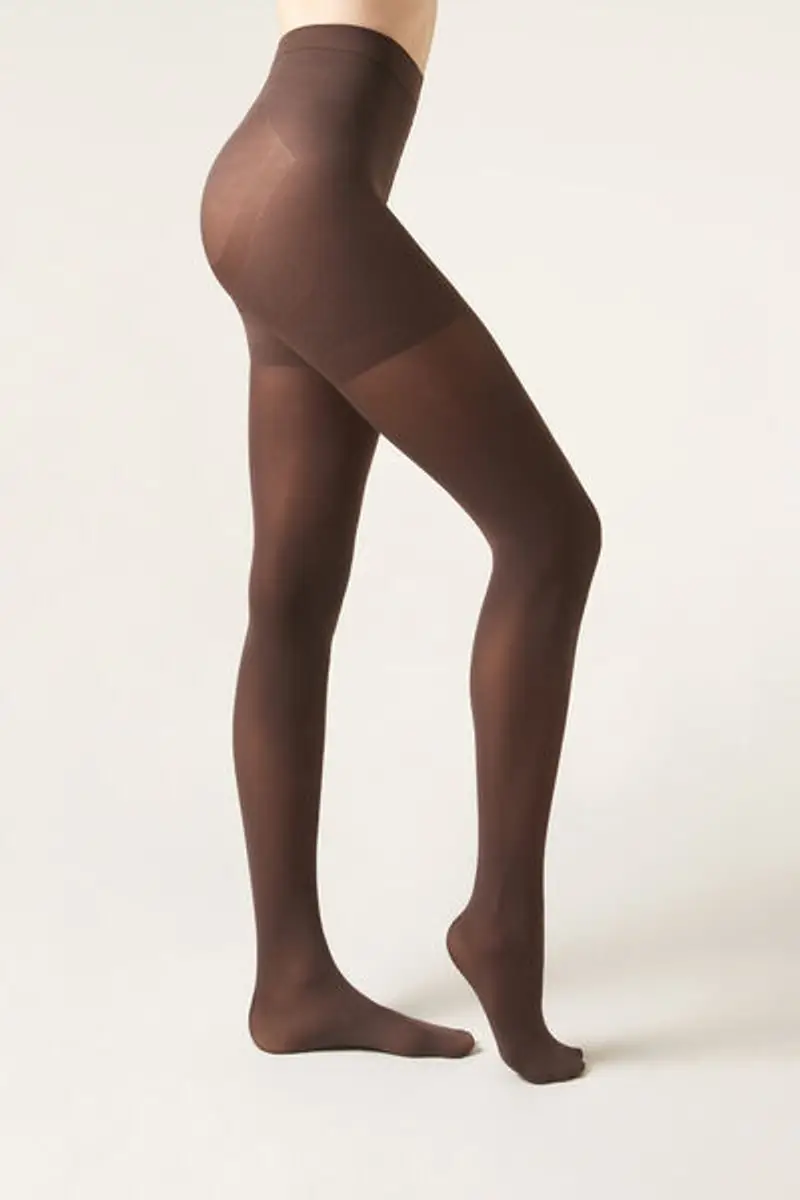 Calzedonia Collant Coprenti 50 Denari Strong Sculpt Donna Marrone Taglia 1/2