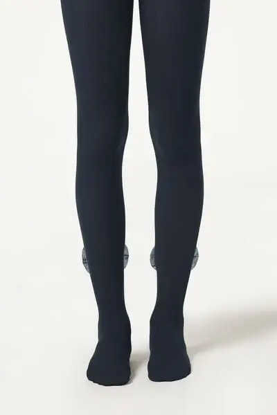 Collant da Bambina con Fiocco Bambina Blu