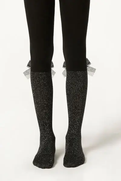 Collant Longuette in Cotone Bambina Bambina Nero