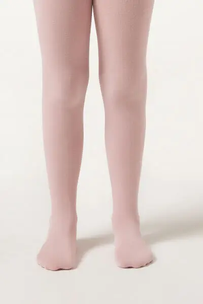 Collant Opachi in Cashmere Bambina Bambina Rosa