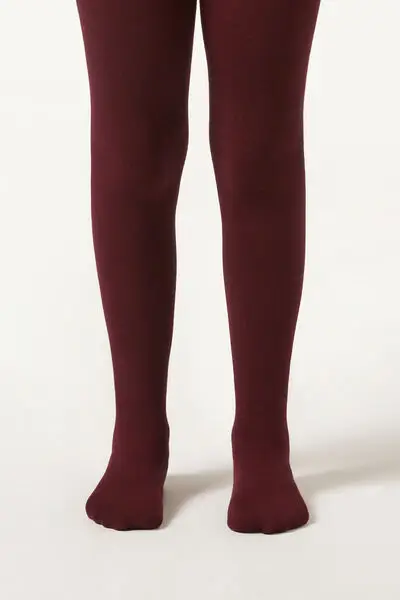 Collant Opachi in Cashmere Bambina Bambina Rosso