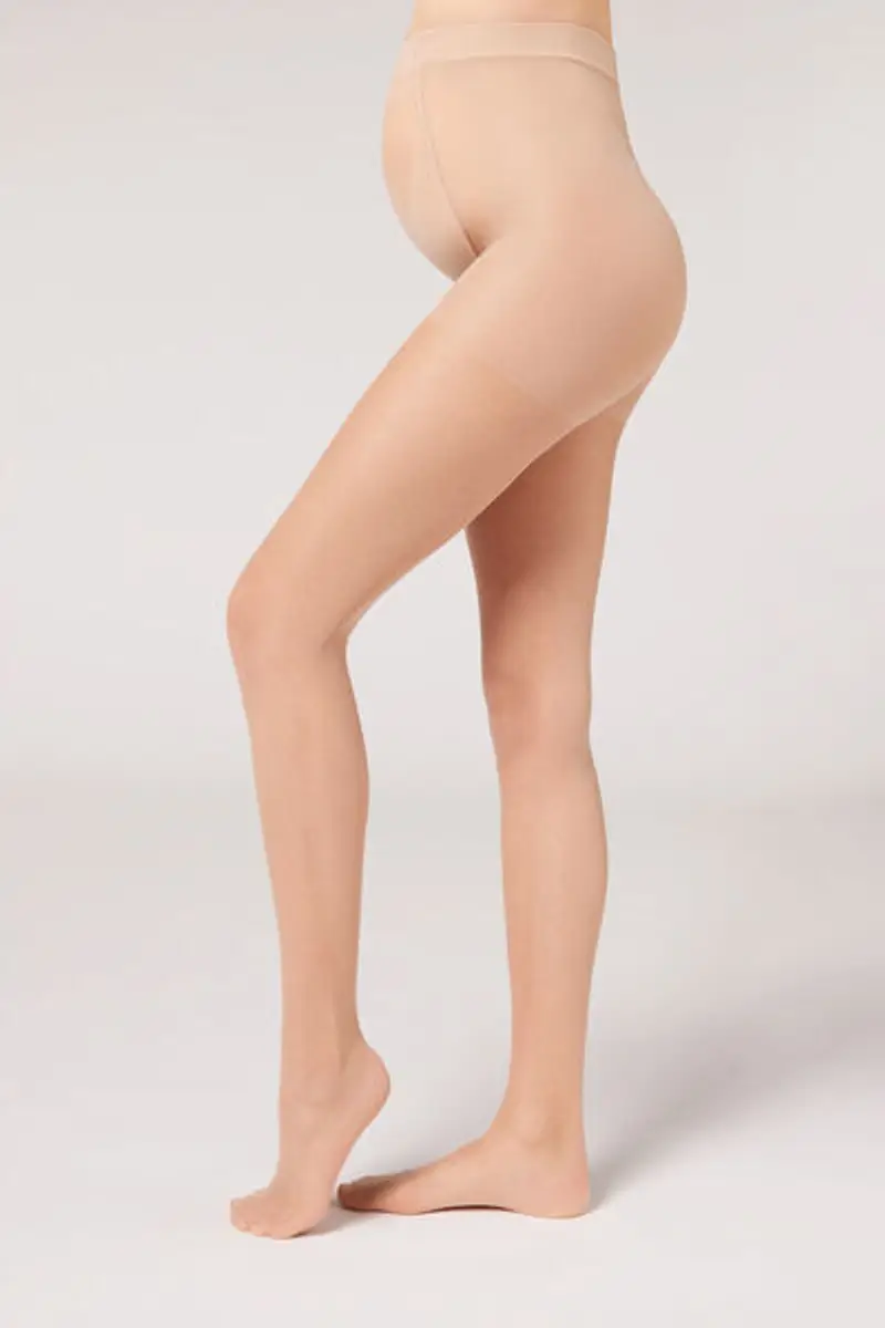 Calzedonia Collant Velati 20 Denari Premaman con Cuore Velato Donna Nude 1 Taglia 1/2