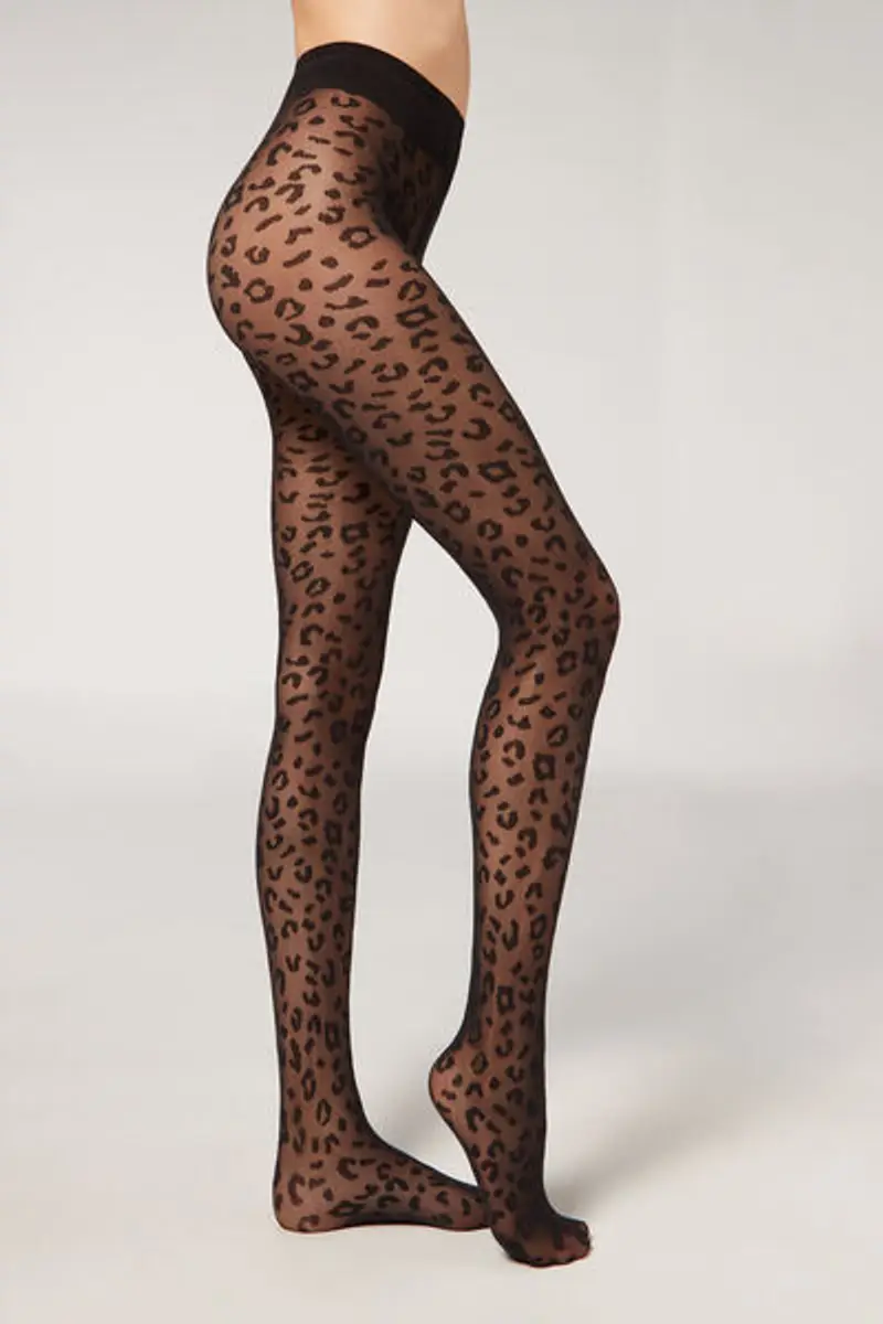 Calzedonia Collant Velati 30 Denari Animalier Donna Taglia 1/2