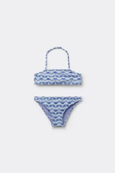 Costume Due Pezzi Bambina Water Reflection Bambina Blu