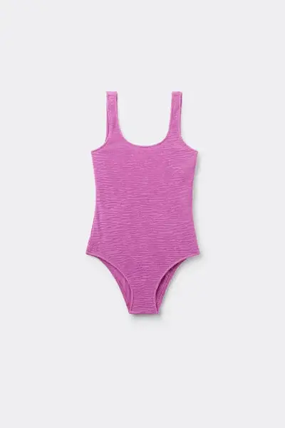 Costume Intero Bambina Crinkle Waves Bambina Viola