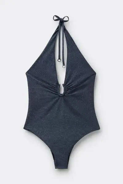 Costume Intero Glowing Python Donna Blu