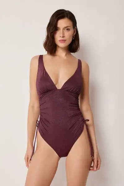 Costume Intero Golden Glow Donna Bordeaux