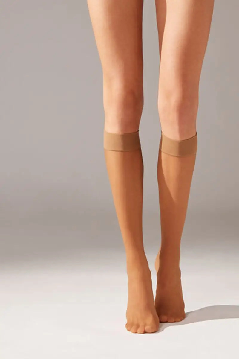Calzedonia Gambaletti con Bordi Comfort 20 Denari Donna Nude 8 Taglia TAGLIA UNICA