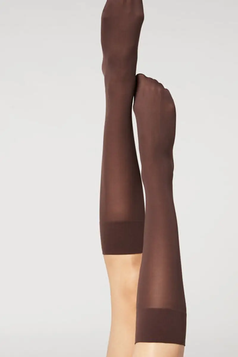 Calzedonia Gambaletti in Microfibra Semicoprenti 30 Denari Donna Marrone Taglia TU