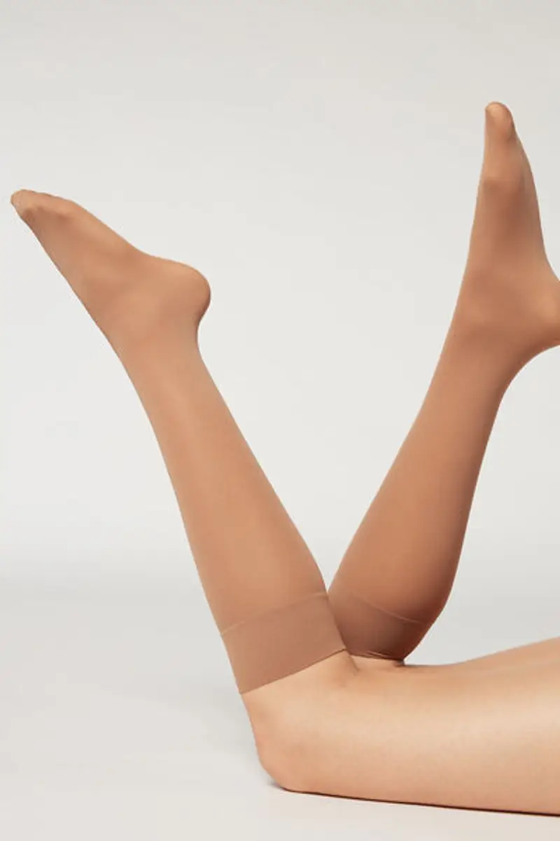 Calzedonia Gambaletti in Microfibra Semicoprenti 30 Denari Donna Nude 6 Taglia TU