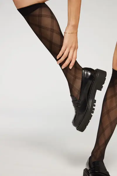 Gambaletti in Retina Motivo Rombi Eco Donna Nero