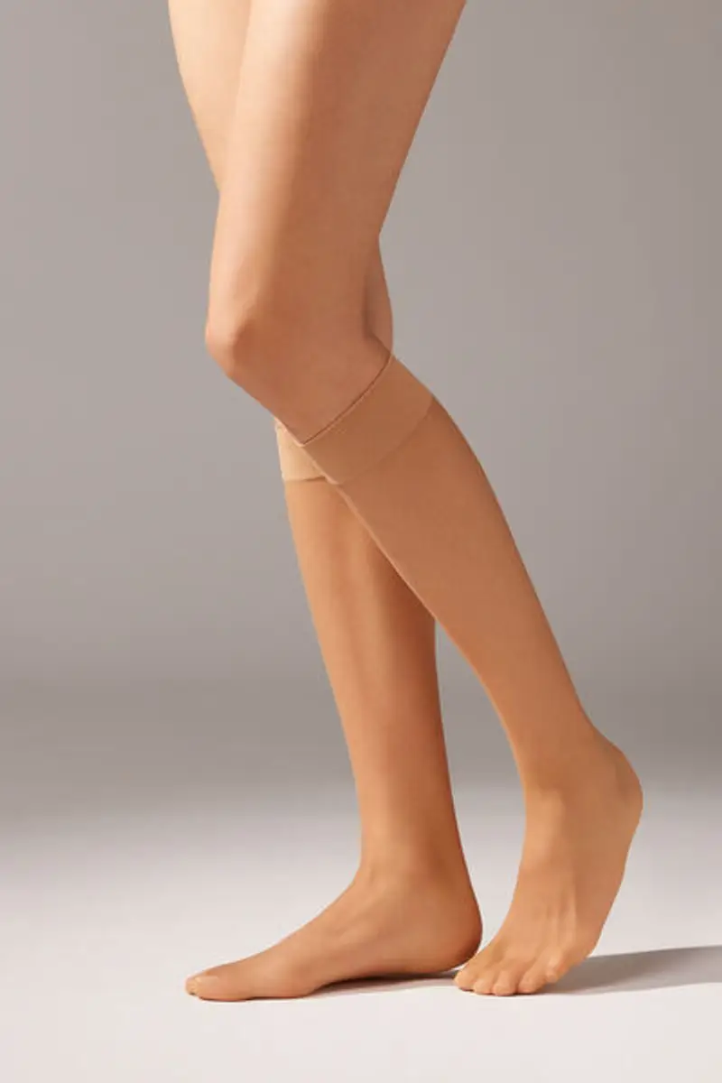 Calzedonia Gambaletti Velati 8 Denari con Bordi Comfort Donna Nude 7 Taglia TAGLIA UNICA