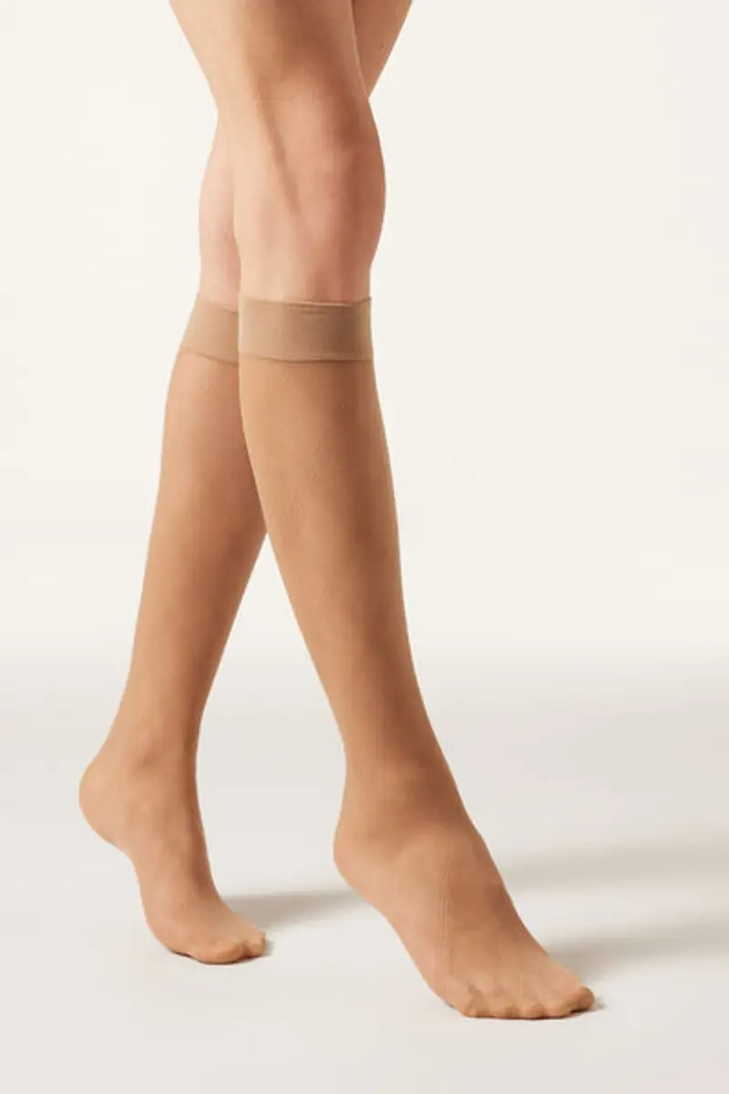 Calzedonia Gambaletti Velati Motivo Rombi Donna Naturale Taglia TAGLIA UNICA