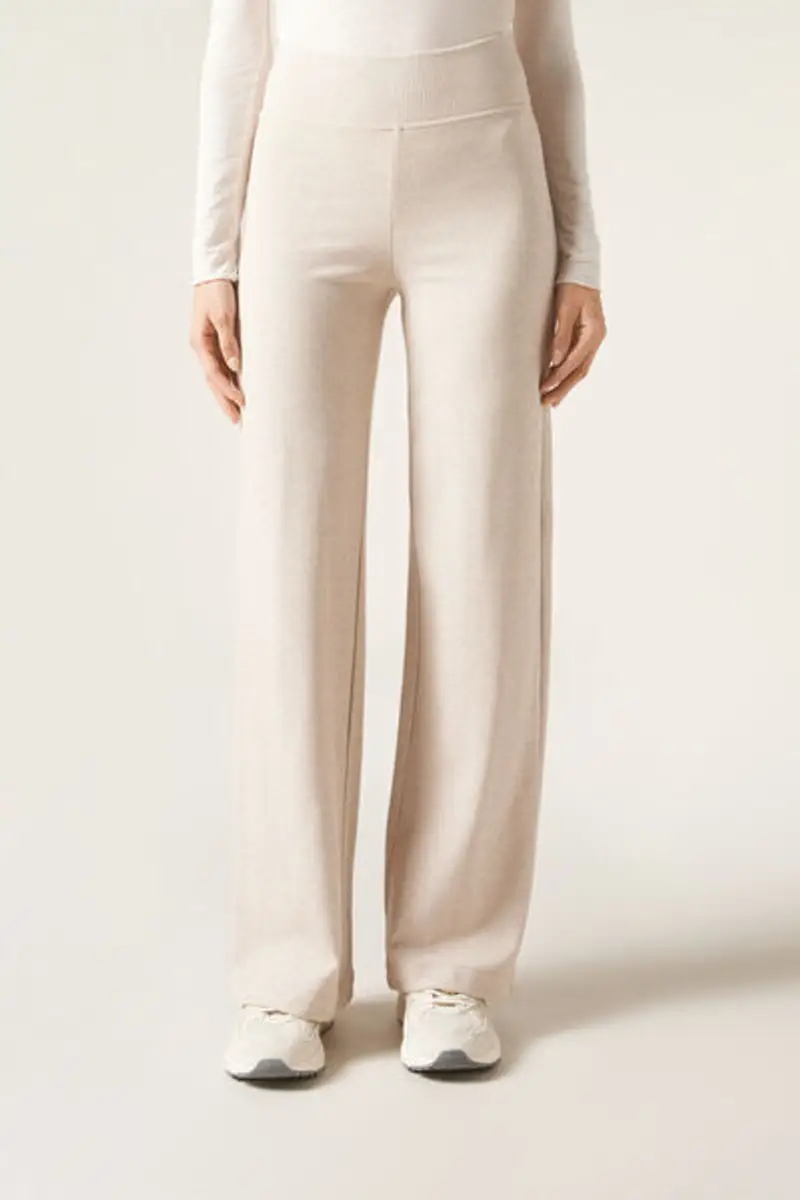 Calzedonia Pantaloni a Palazzo con Cashmere Donna Naturale Taglia XS