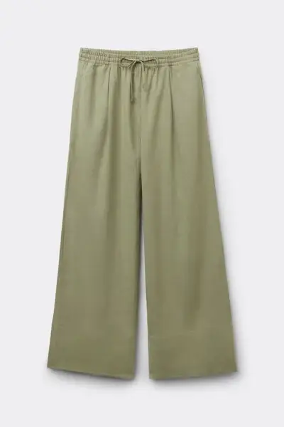 Pantaloni a Palazzo Lino e Viscosa Donna Verde